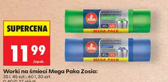 Biedronka Worki na śmieci Mega Paka Zosia: 35 l, 45 szt. 60 l, 30 szt oferta