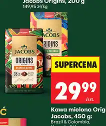 Biedronka Kawa mielona Origins Jacobs oferta