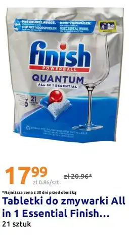 Action Tabletki do zmywarki All in 1 Essential Finish 21 sztuk oferta