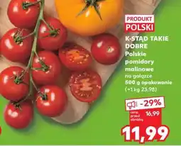 Kaufland Polskie pomidory malinowe na gałązce 500 g opakowanie oferta