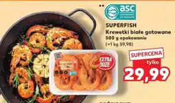 Kaufland SUPERFISH Krewetki białe gotowane 500 g opakowanie oferta