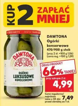 Kaufland DAWTONA Ogórki konserwowe 470/900 g słoik oferta