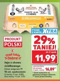 Kaufland Jaja z chowu ściółkowego klasa wagowa M 15 szt. opakowanie oferta