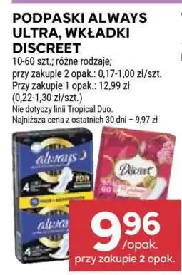 Stokrotka Market Podpaski Always Ultra, Wkładki Discreet oferta