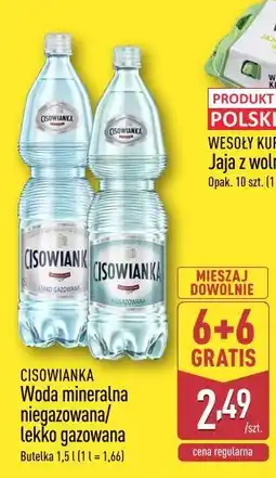 ALDI CISOWIANKA Woda mineralna niegazowana/lekko gazowana oferta