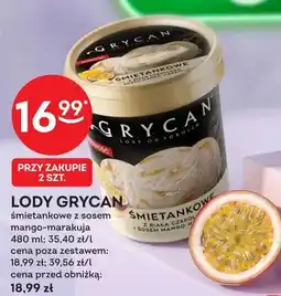 Żabka Lody Grycan śmietankowe z sosem mango-marakuja oferta