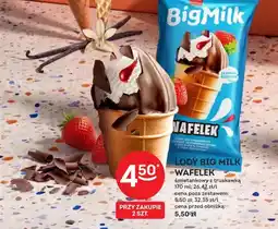 Żabka Lody Big Milk wafelek śmietankowy z truskawką oferta