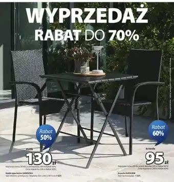 Stolik typu bistro SANDVIKA stal i drewno syntetyczne składany S65xD65xW73cm