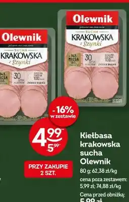 Żabka Kiełbasa krakowska sucha Olewnik oferta