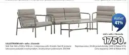 JYSK Zestaw LILLESTROEM stół + sofa + 2 krzesła S60xD100xW38cm oferta