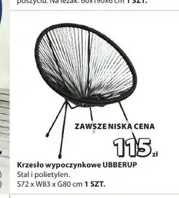 JYSK Krzesło wypoczynkowe UBBERUP Stal i polietylen S72xW83xG80cm oferta