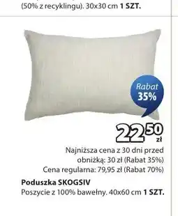 JYSK Poduszka SKOGSIV poszycie z 100% bawełny 40x60cm oferta