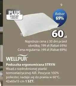 JYSK Poduszka ergonomiczna WELLPUR STRYN 42x65x15cm oferta