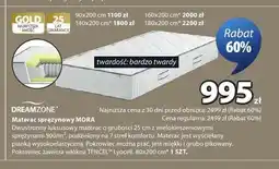 JYSK Materac sprężynowy DREAMZONE MORA bardzo twardy 90x200cm oferta