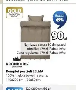 JYSK Komplet pościeli KRONBORG SELMA 100% miękka bawełna prana 140x200cm+70x80cm oferta