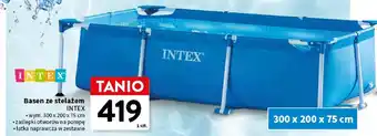 Basen ze stelażem Intex 300x200x75cm zaślepki otworów na pompę łatka naprawcza w zestawie