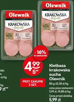 Żabka Kiełbasa krakowska sucha Olewnik oferta