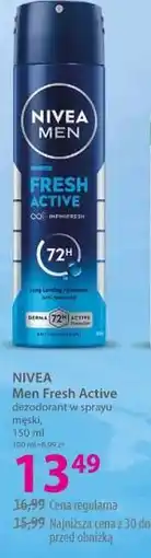 Hebe NIVEA Men Fresh Active dezodorant w sprayu męski oferta