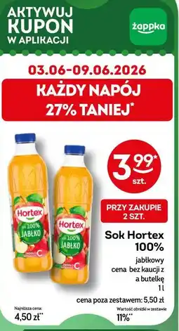 Żabka Sok Hortex 100% jabłkowy oferta
