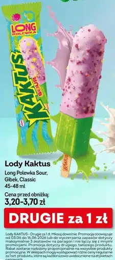 Żabka Lody Kaktus (Long Polewka Sour, Gibek, Classic) oferta
