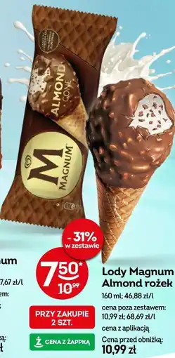 Żabka Lody Magnum Almond rożek oferta