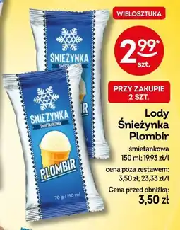 Żabka Lody Śnieżynka Plombir oferta