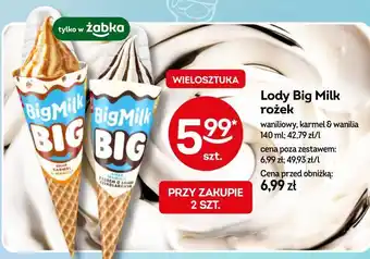 Żabka Lody Big Milk rożek oferta