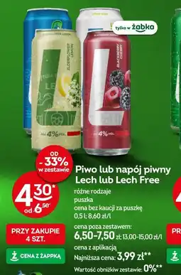 Żabka Piwo lub napój piwny Lech lub Lech Free oferta