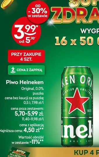 Żabka Piwo Heineken Original, 0.0% oferta