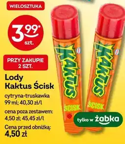 Żabka Lody Kaktus Ścisk cytryna-truskawka oferta