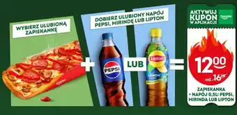 Żabka Zapiekanka + napój 0,5l: Pepsi, Mirinda lub Lipton oferta