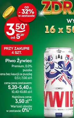 Żabka Piwo Żywiec Premium, 0.0% oferta