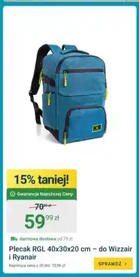 ERLI Plecak RGL 40x30x20 cm - do Wizzair i Ryanair oferta