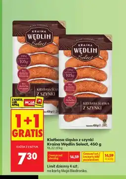 Biedronka Kiełbasa śląska z szynki Kraina Wędlin Select oferta