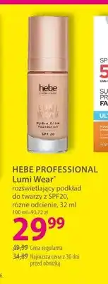 Hebe Rozświetlający podkład do twarzy z SPF20 HEBE PROFESSIONAL Lumi Wear oferta