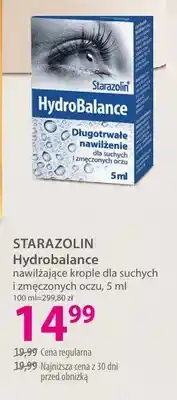 Hebe Nawilżające krople dla suchych i zmęczonych oczu Starazolin HydroBalance oferta