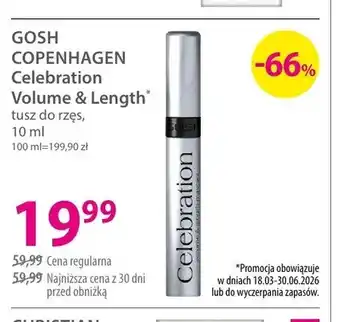 Hebe Tusz do rzęs GOSH COPENHAGEN Celebration Volume & Length oferta