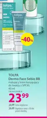 Hebe Matujący krem korygujący do twarzy z SPF30 TOŁPA Dermo Face Sebio BB oferta