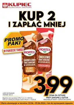 Kupiec Lody w polewie Hortex karmelowo śmietankowe w czekoladzie słony karmel oferta