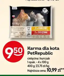Żabka Karma dla kota PetRepublic cielęcina i kurczak 4-pak oferta