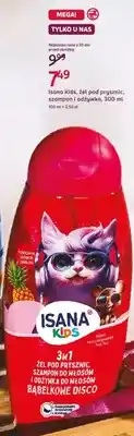 Rossmann Żel pod prysznic, szampon do włosów i odżywka do włosów Isana Kids Bąbelkowe Disco oferta
