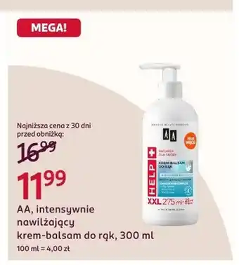 Rossmann Intensywnie nawilżający krem-balsam do rąk AA oferta
