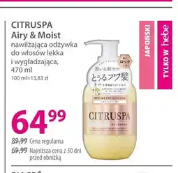 Hebe Nawilżająca odżywka do włosów lekka i wygładzająca CITRUSPA Airy & Moist oferta