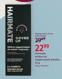 Rossmann Włókna do zagęszczania włosów Hairmate Cover Up 2.0 Bardzo Ciemny Brąz oferta