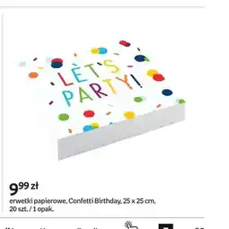 Empik Serwetki papierowe Confetti Birthday 25x25 cm oferta