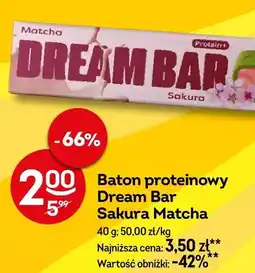 Żabka Baton proteinowy Matcha Dream Bar Sakura oferta