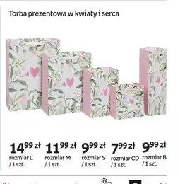 Empik Torba prezentowa w kwiaty i serca L oferta