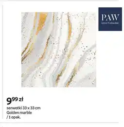 Empik Serwetki PAW Decor Collection 33x33 cm Golden marble oferta