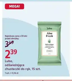 Rossmann Odświeżające chusteczki do rąk Luba Aloe Fresh oferta