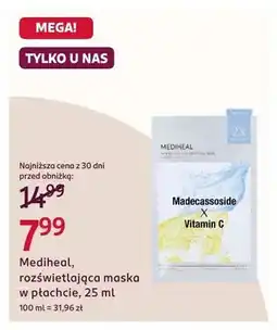 Rossmann Rozświetlająca maska w płachcie Mediheal oferta